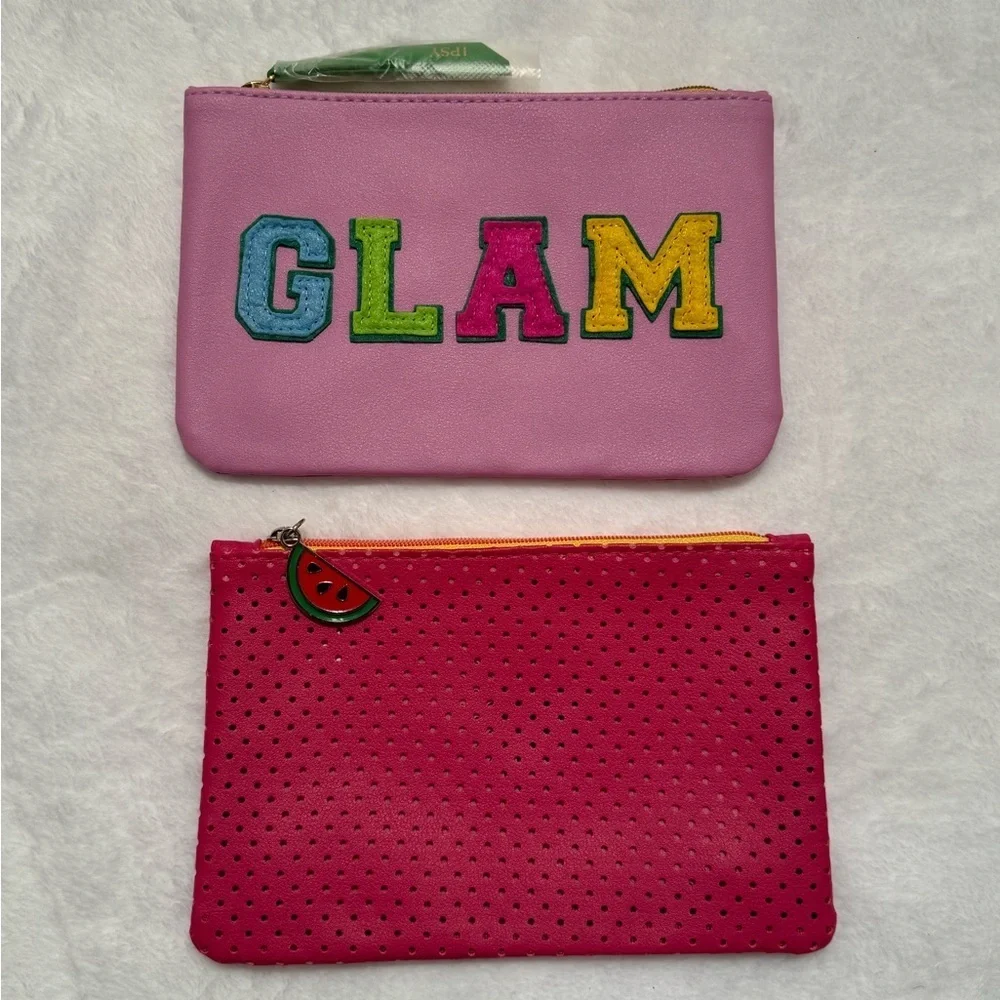 Set of 2 Pink Makeup Cosmetic Bags NWOT