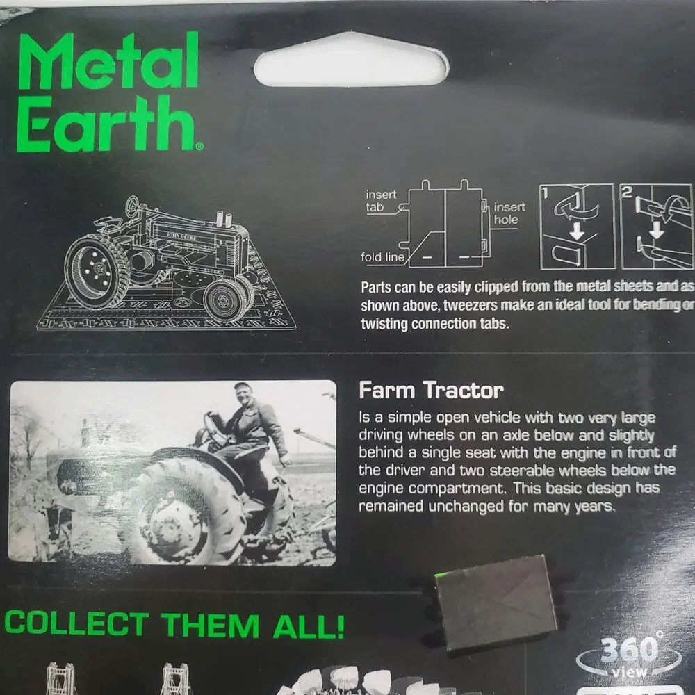 Metal earth model 3d cut steel model the farm tractor gift