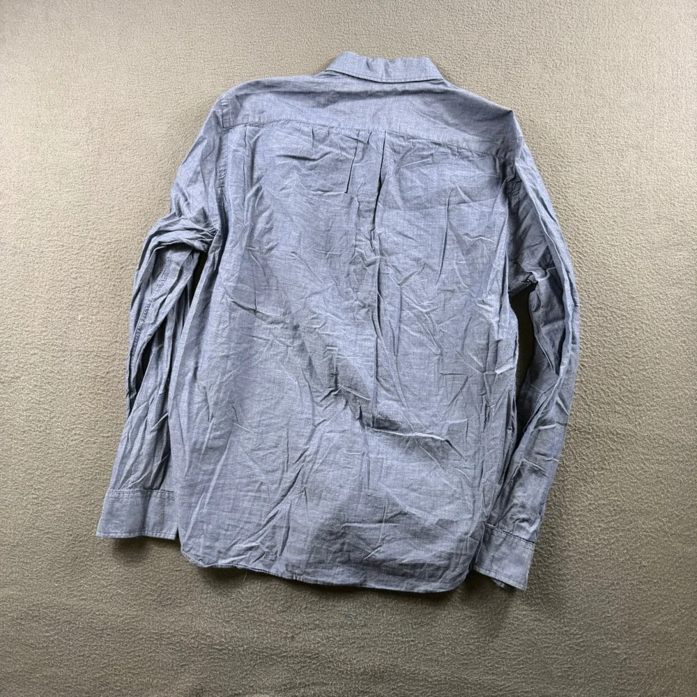 J. Crew Shirt Mens M Blue Lightweight Chambray Cotton Long Sleeve Pocket Preppy