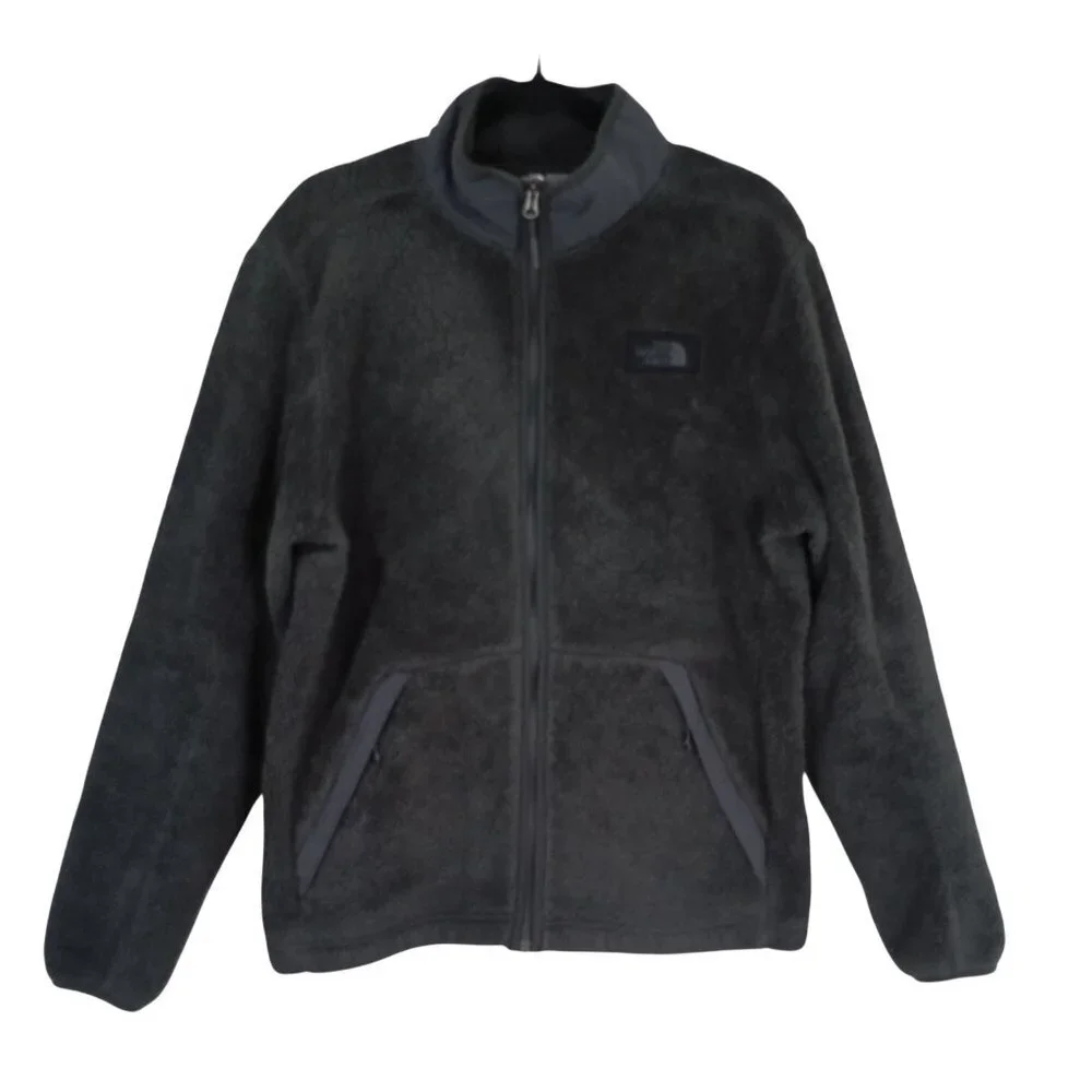 The North Jacket Sweaters Face Mens Sherpa Fleece L Full Zip Gray