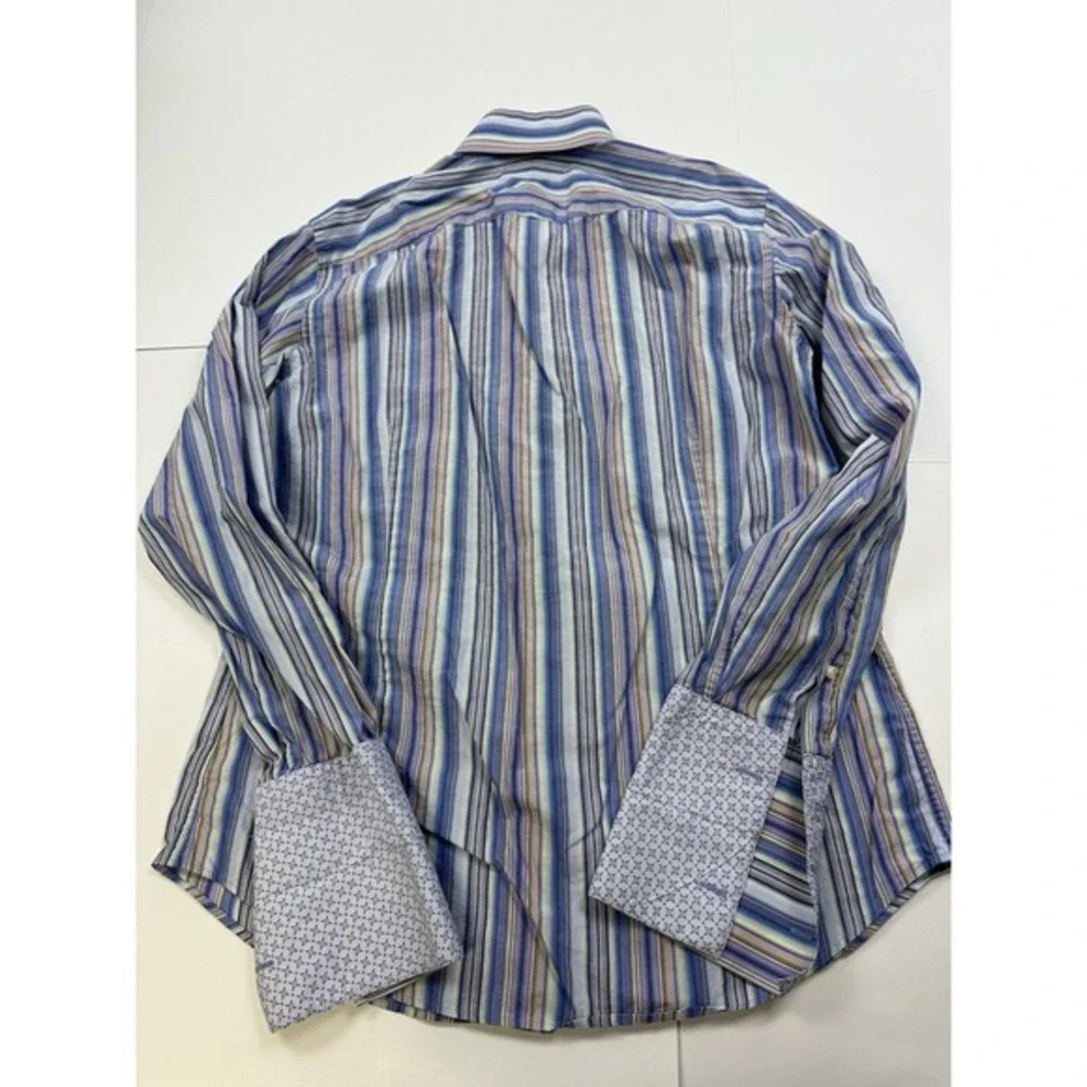 Banana Republic Button Up Mens‎ Medium 15-15.5 Striped French Cuffs