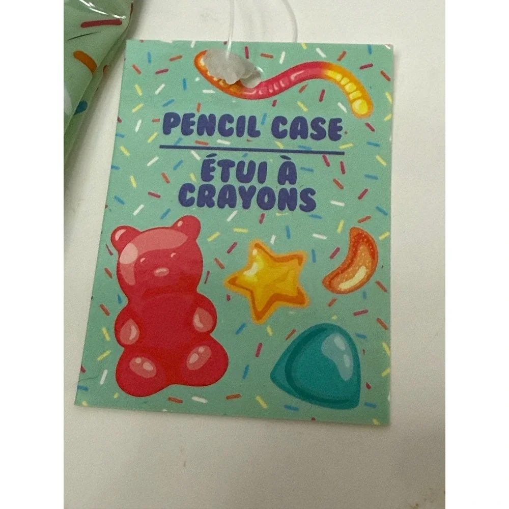 Fourstar Group Gummy Candy Pencil Case Set I Want Candy 3-Ring Binder Pouch NWT