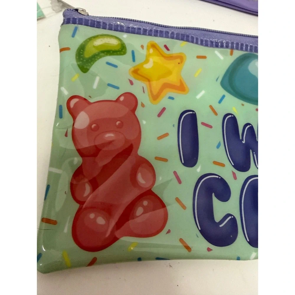 Fourstar Group Gummy Candy Pencil Case Set I Want Candy 3-Ring Binder Pouch NWT