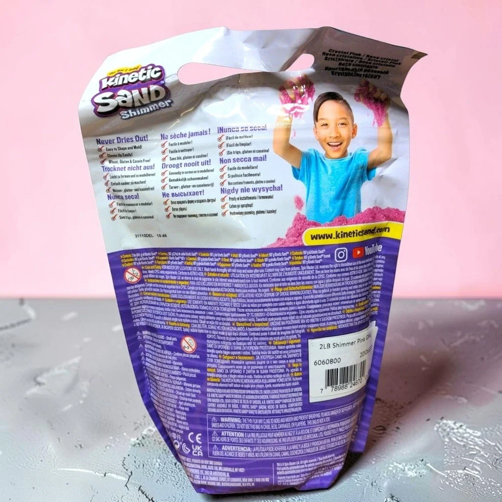 Kinetic Sand Shimmer Crystal Pink 2lb Resealable Bag Sparkle Play Sand NEW