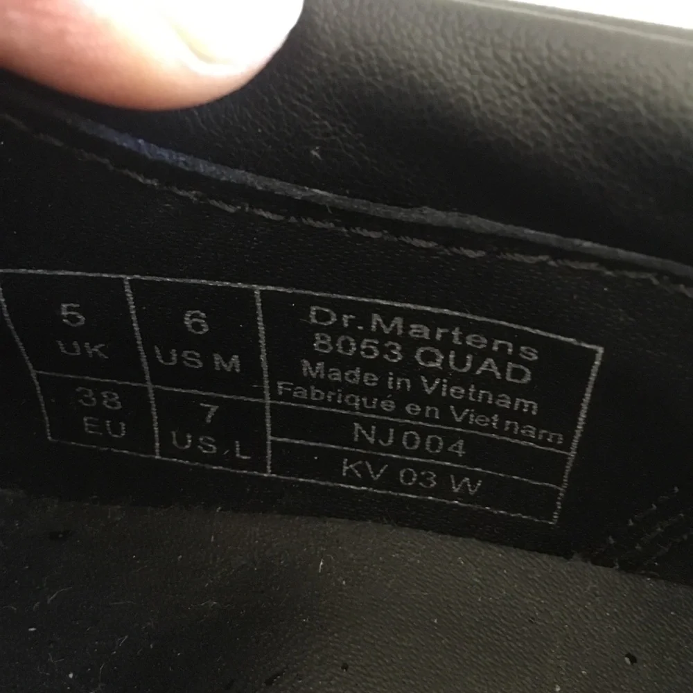 Dr. Martens  8053 Quad Black Patent Leather Platform Derby with Yellow Stitching
