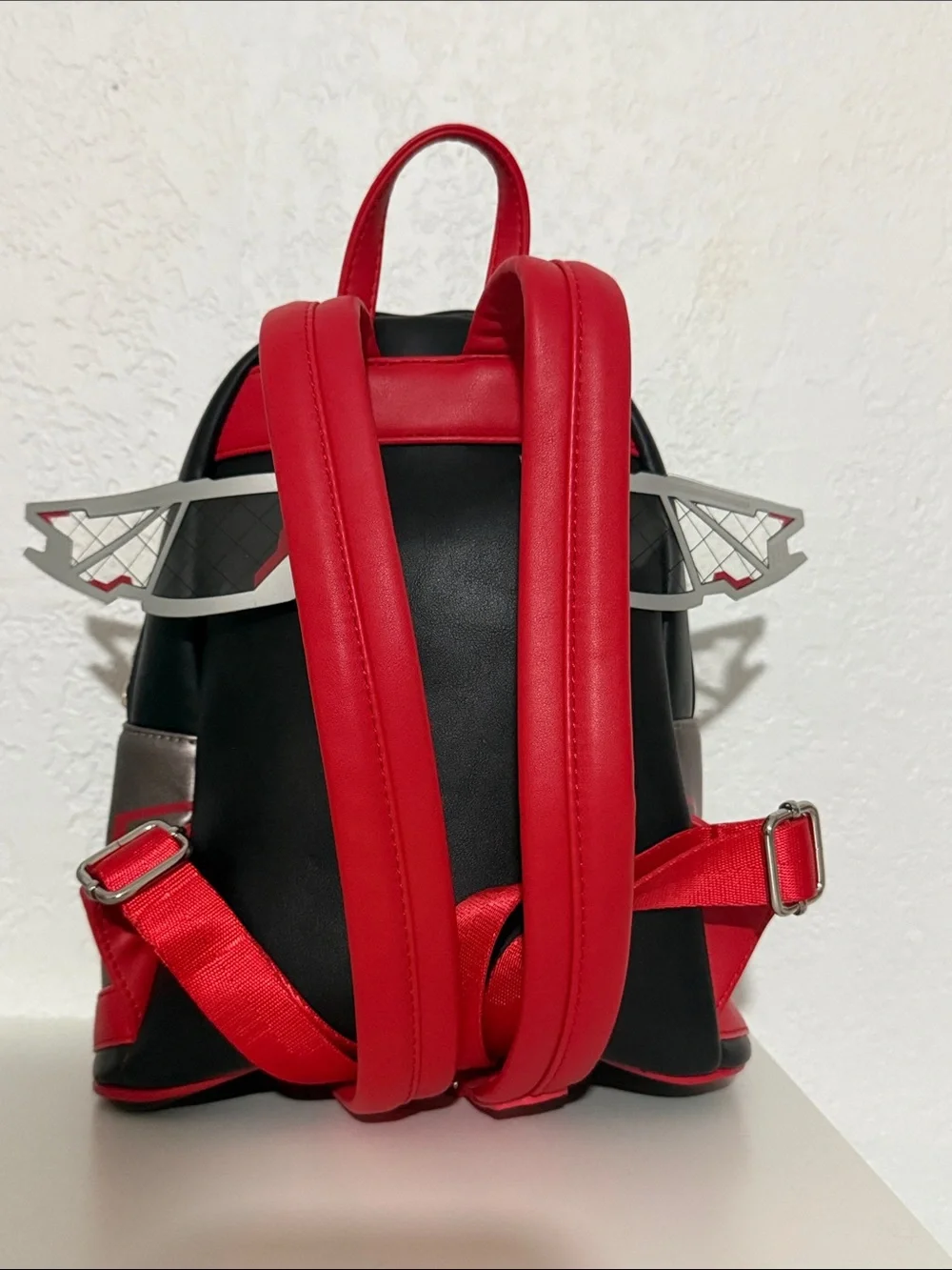 Loungefly Metallic Silver & Red Marvel Mini Backpack