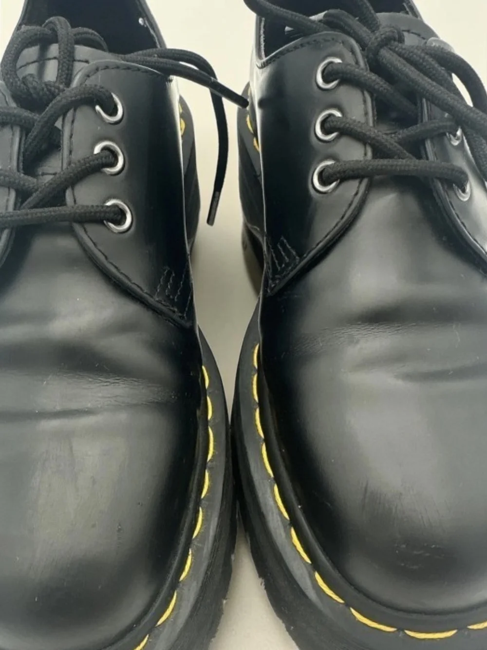 Dr. Martens 1461 Quad Platform Black Leather Unisex Shoes