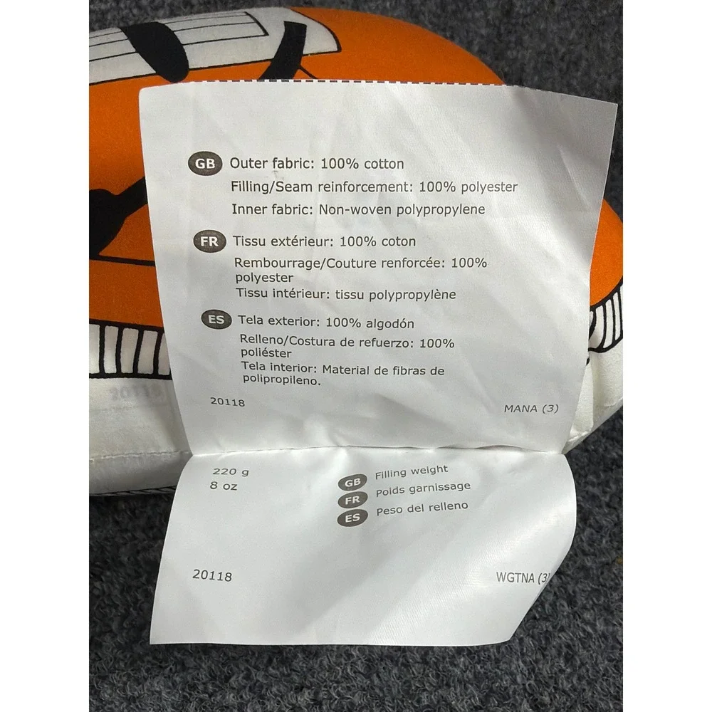 IKEA Thorine Guitar Plush Pillow Reversible Orange Blue Decorative Cushion 25x7