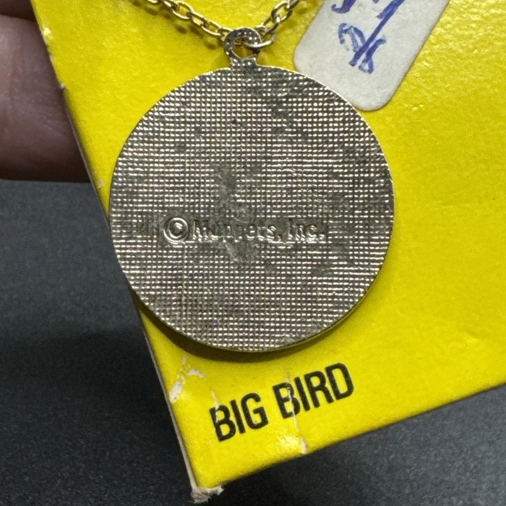 Vintage Sesame Street Big Bird Enamel Pendant Necklace Femic Muppets Inc New