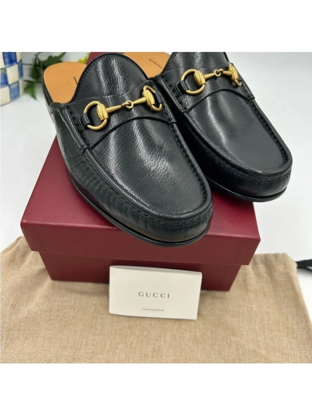 Men’s Gucci horse bit ROOS slip on loafers size 8, made in Italy