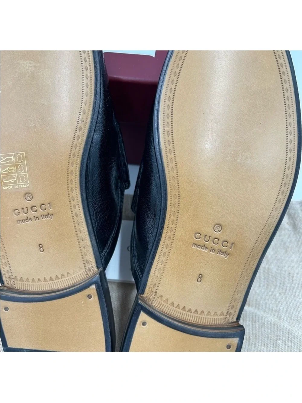 Men’s Gucci horse bit ROOS slip on loafers size 8, made in Italy