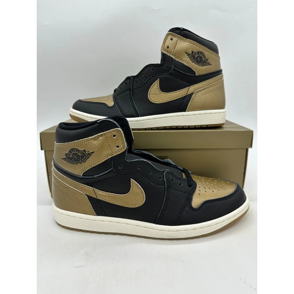 Air Jordan 1 High Retro Men's Size 11 Gold Black Athletic Shoes DZ5485 071