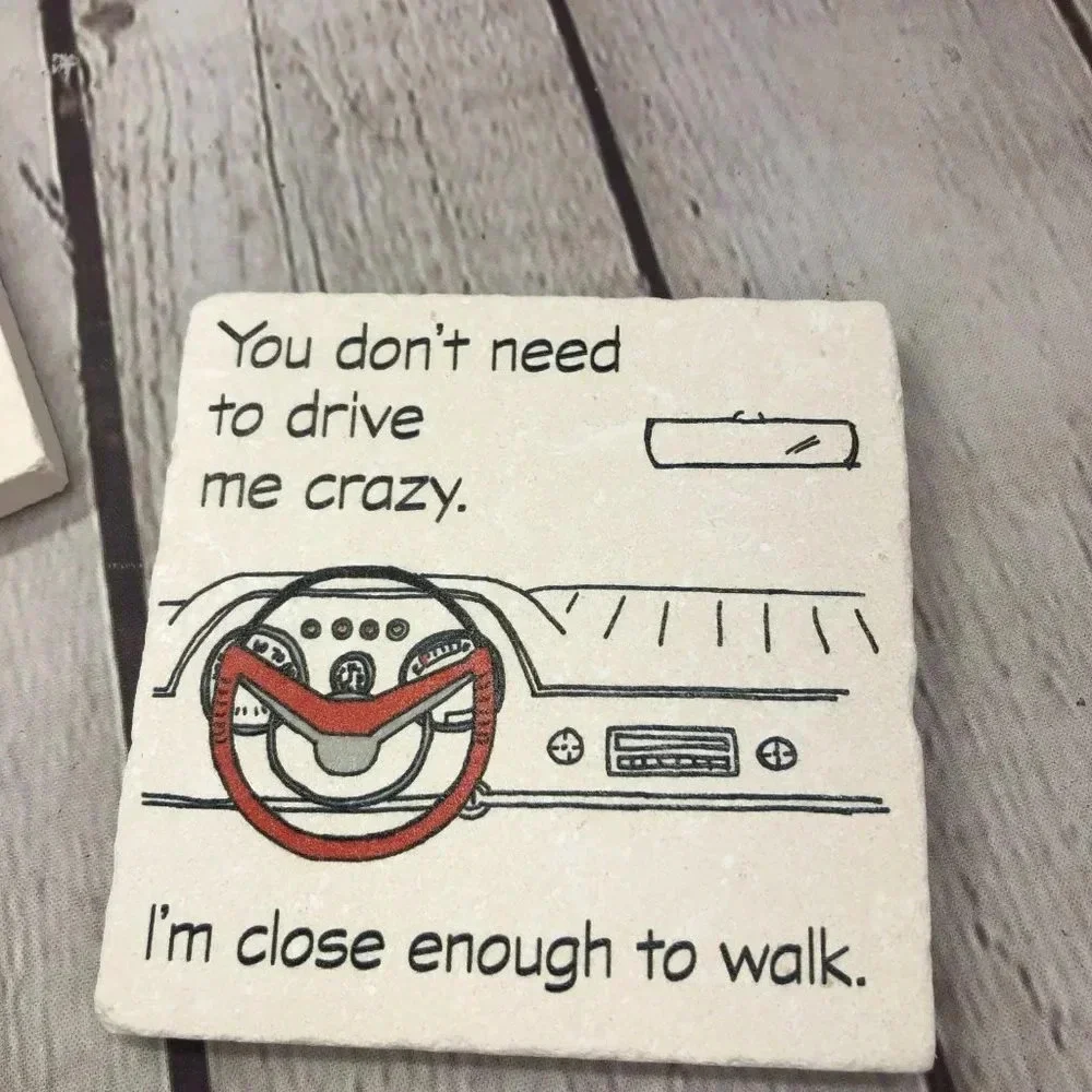 Coasters DRIVE ME CRAZY DRINK COASTER set of 4