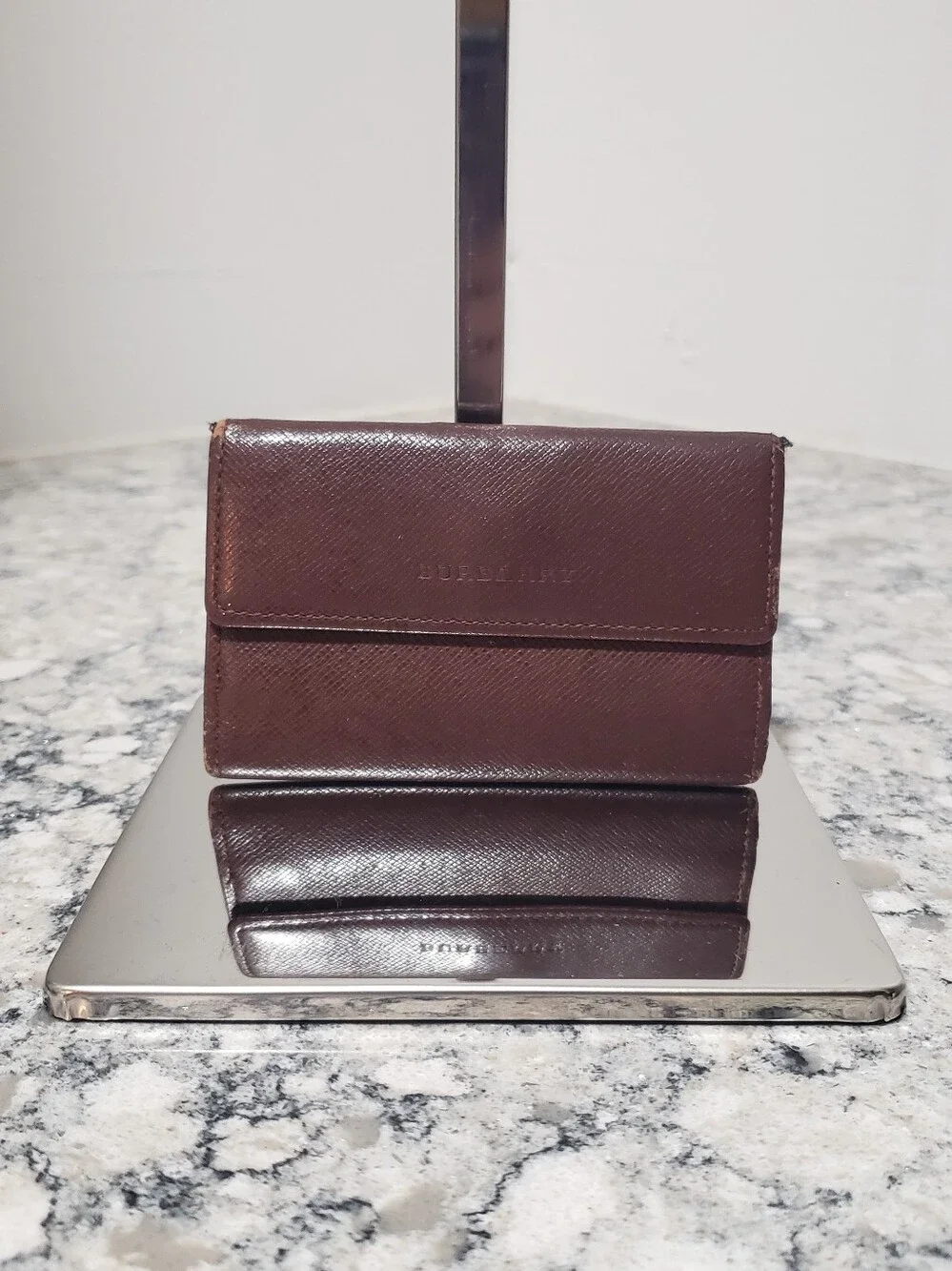 Burberry 5 Ring Key Holder Card Case Leather Wallet