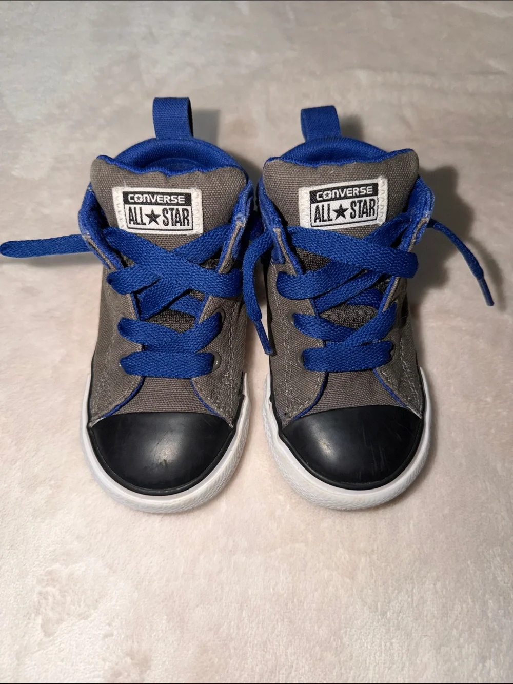 Converse Chuck Taylor All Star Mid Top Toddler Size 7 Gray & Blue