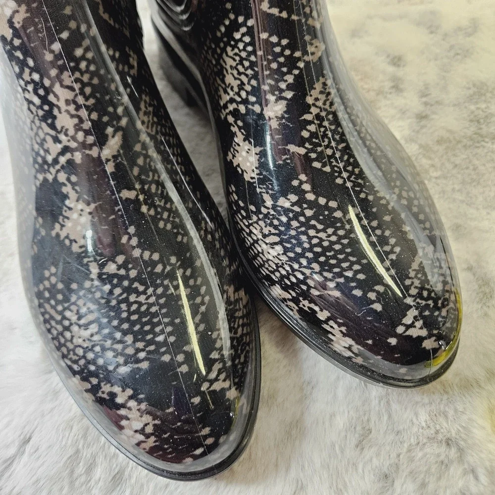 INC International Concepts Womens‎ Size 6 Snake Print Pull-on Ankle Rain Boots