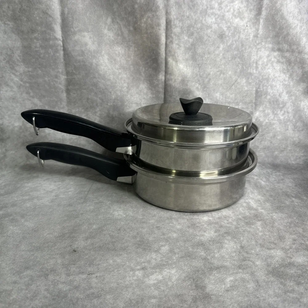 Colonial Wear Double steamer boiler  Pot Pan Vintage‎ With Lid