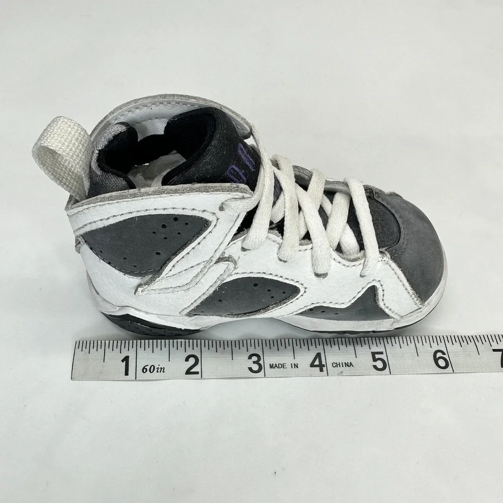Nike Air Jordan VII 7 Baby Toddler Size 6C Gray White Lace Up‎ DJ2776-100