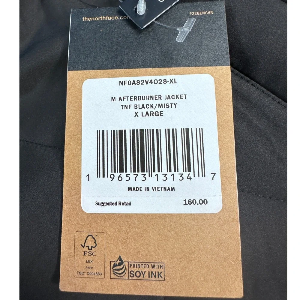 The North Face M Afterburner Jacket TNF Black Misty Reversible Heatseeker Eco XL