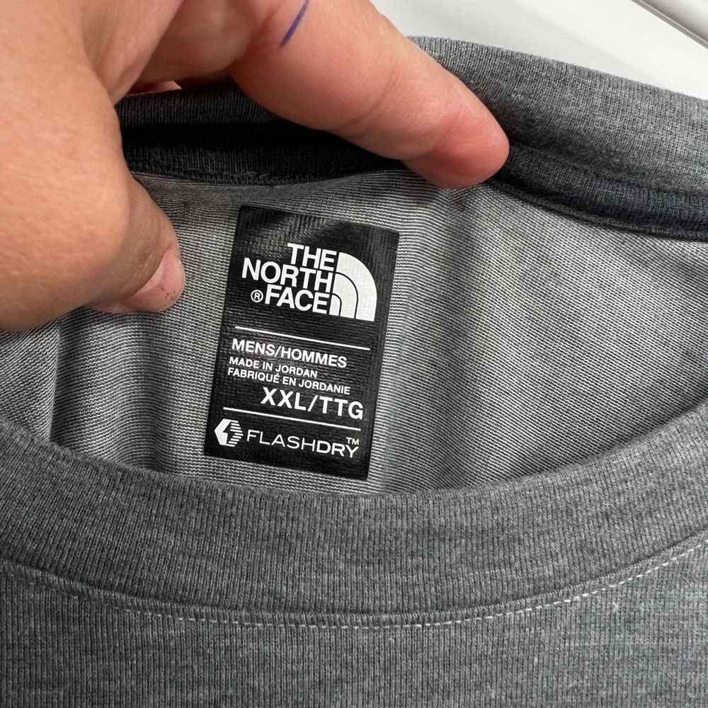 The‎ North Face XXL Long Sleeve Shirt Mens Grey FlashDry Heathered Activewear