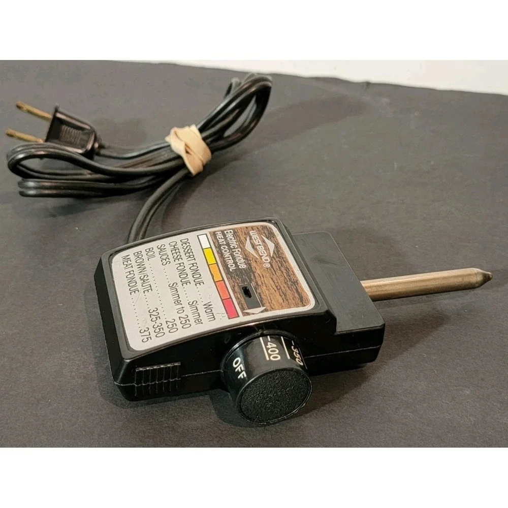 West Bend Electric‎ Power Cord Heat Control 1970's Fondue Pot Model #88502