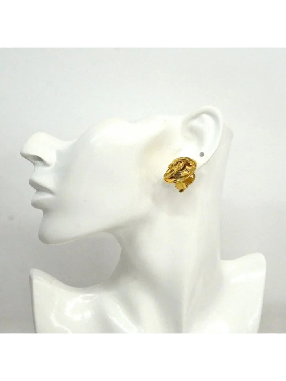 Chanel Earrings Vintage CC Logo Round