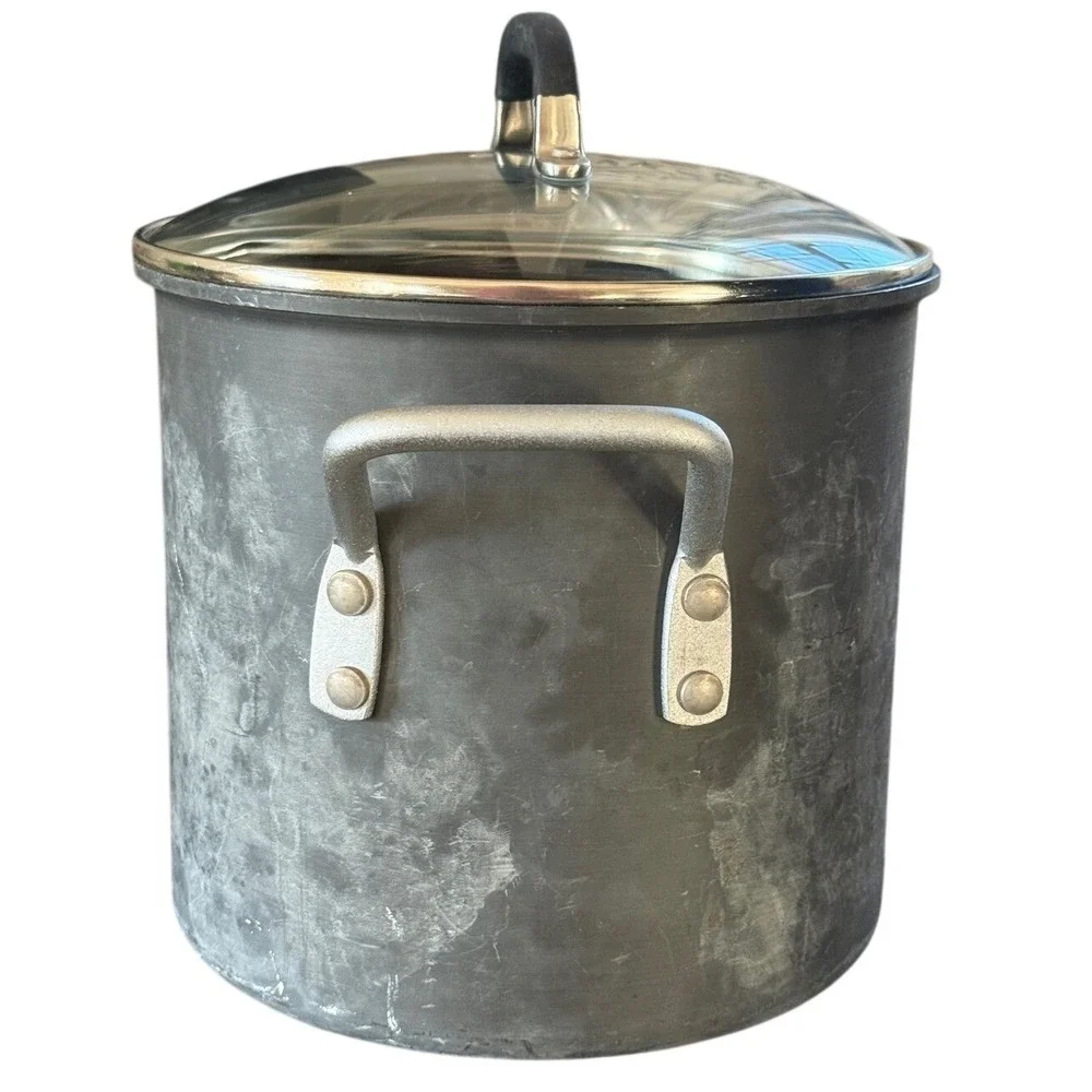 Calphalon 808 8qt Cookware Commercial Anodized Aluminum‎ Stock Pot 310 Lid USA