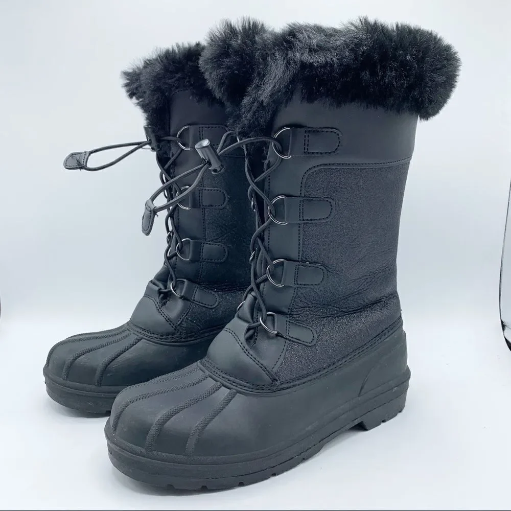 Cat & Jack‎ Thermolite Black Sparkle Winter Boots