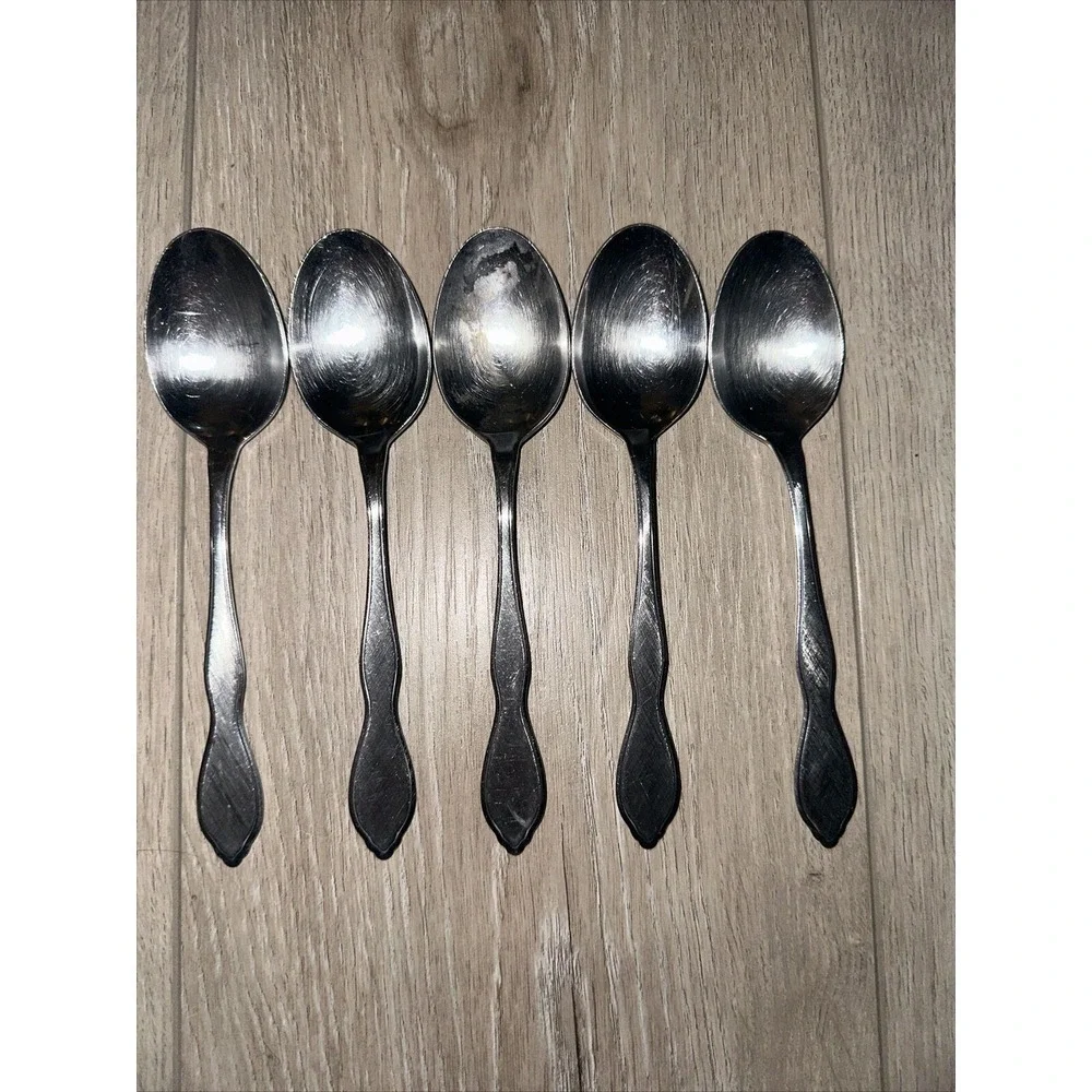 5 PCs Oneida 1881 Rogers Stainless  TWILIGHT 4Tablespoons‎ Large Flatware
