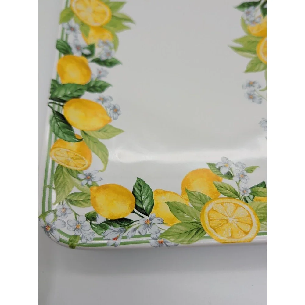 Sur La Table Citron Rectangular Tray Citrus Bloom Summer Lemon