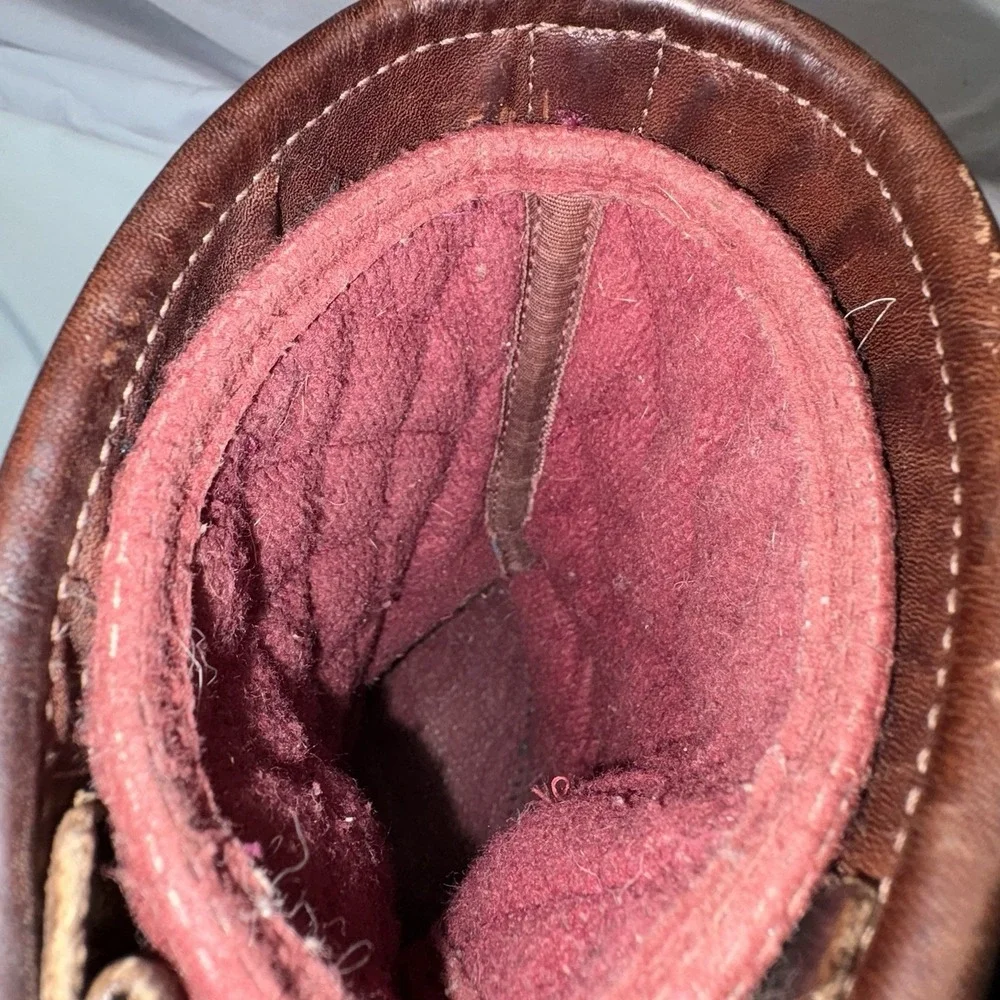 SCHNEE'S Winter Snow PAC BOOTS Mens 7!Brown Leather Rubber Vamps & Warm Liners‎