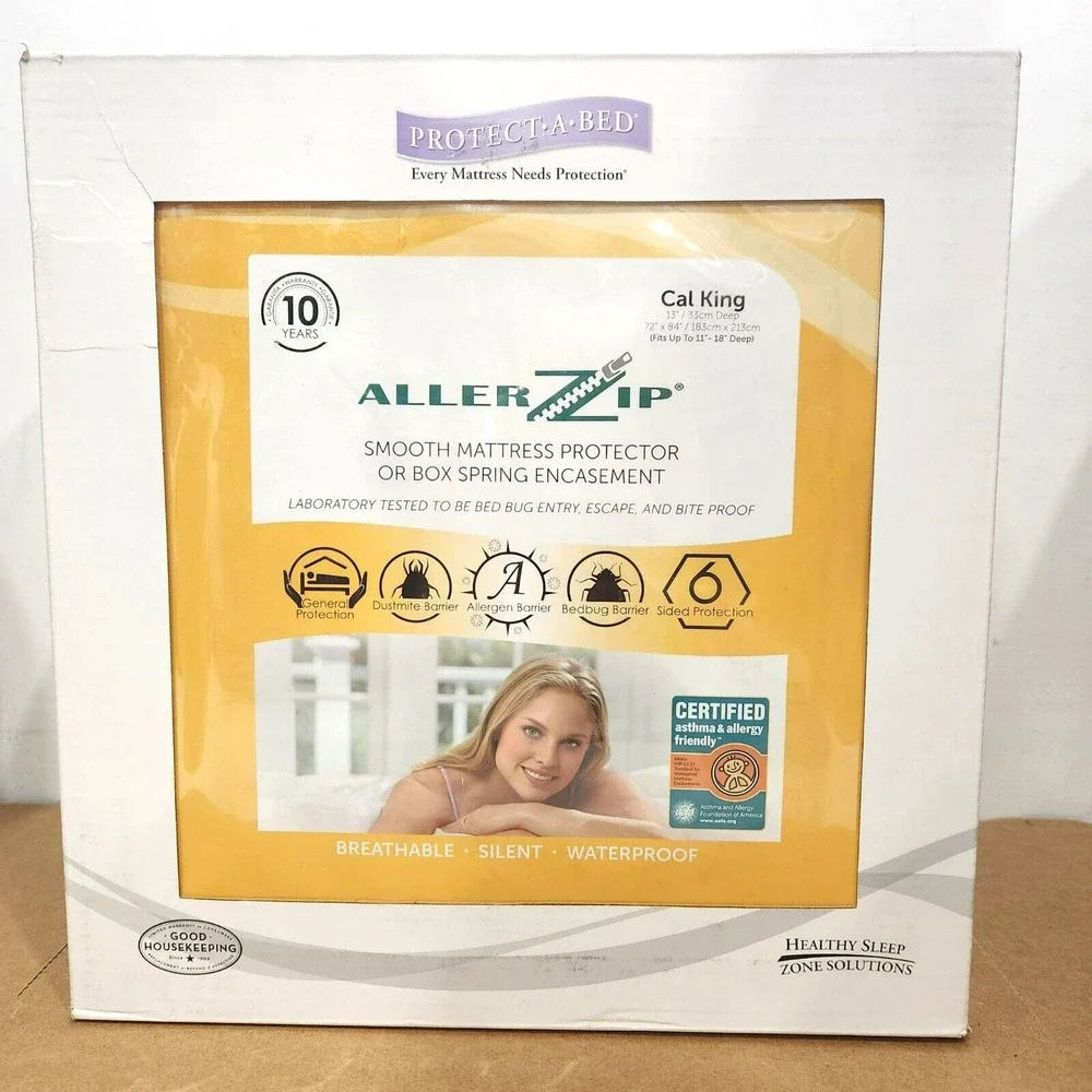 Protect-A-Bed Cal King AllerZip Smooth Mattress Encasement Bedbug Allergy Proof‎