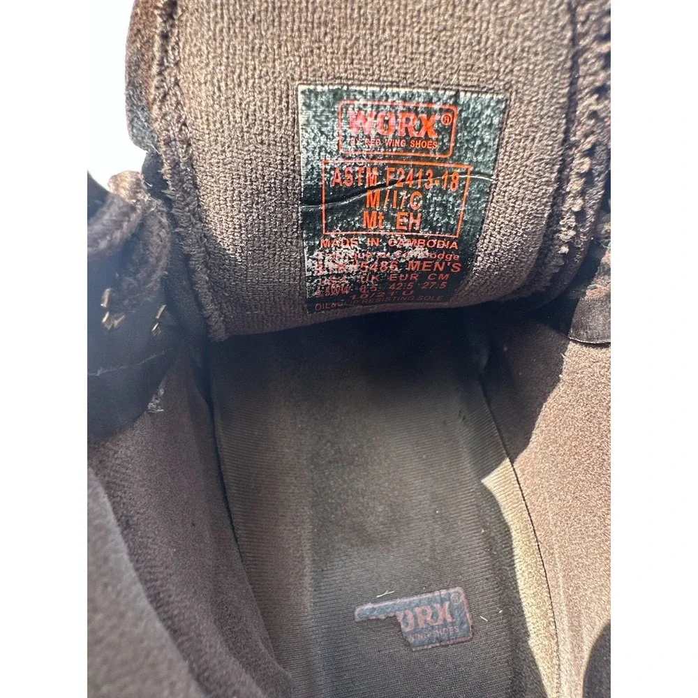 WORX By Red Wing Shoes Men's Met Guard Boot 9.5WW Brown