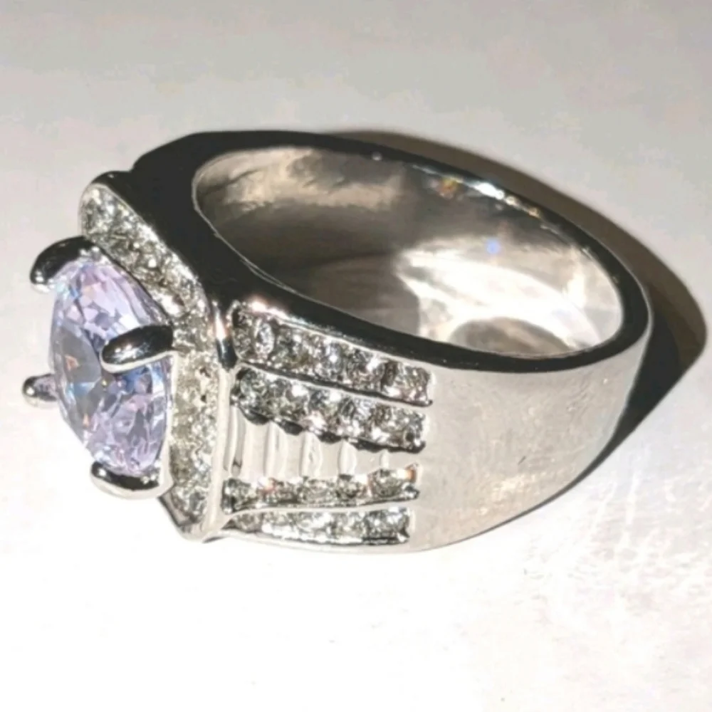 Classic Mens Dazzling 3ct Round Cut Lab Created Diamond Engagement ring