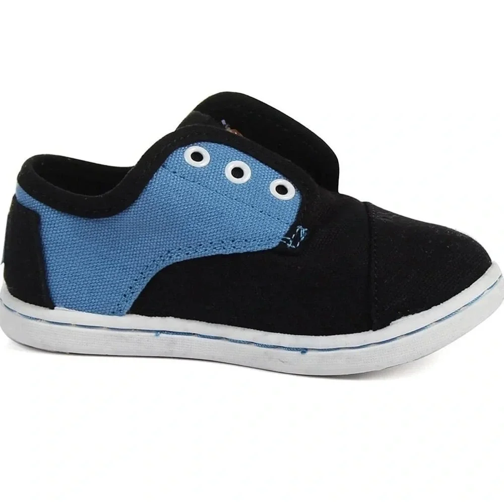 TOMS - Tiny Paseos Shoes, Size: T2 US Toddler,‎ Color: Black Blue