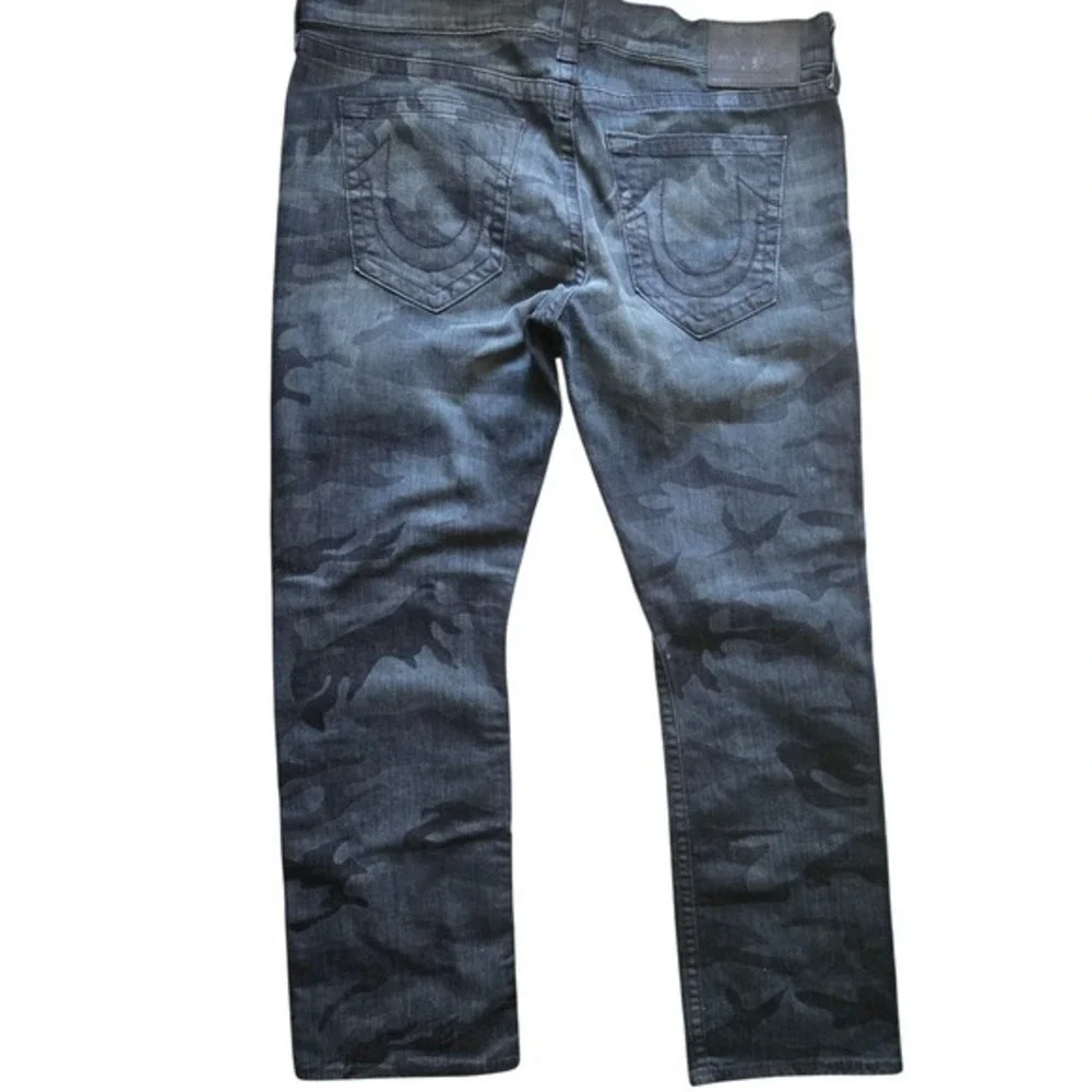 True Religion Camo Straight Leg Jeans‎ Size 40 Dark Wash Y2K