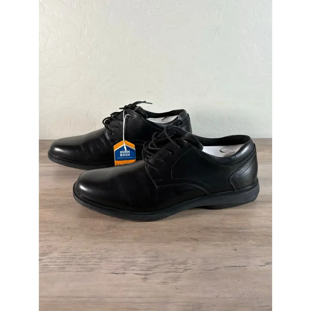 Nunn Bush Men's Pro Plain Toe‎ Leather Oxford Dress Shoe Men's Size 10.5 XW NWOB
