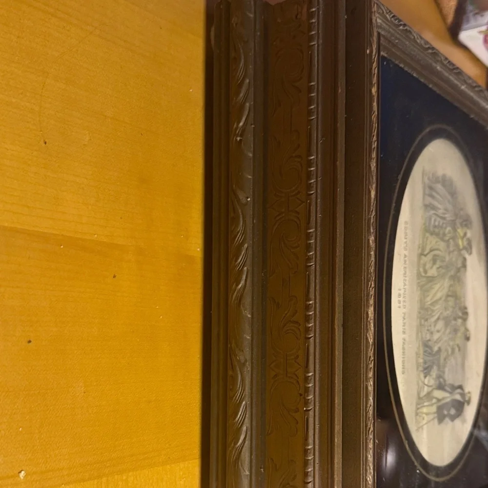 Vintage Framed Oval print in jewelery box