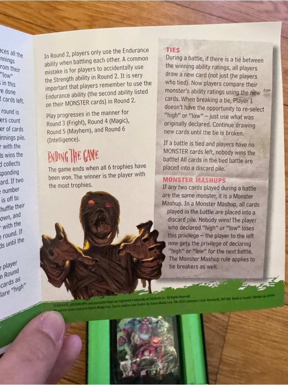 Scholastic goosebumps card