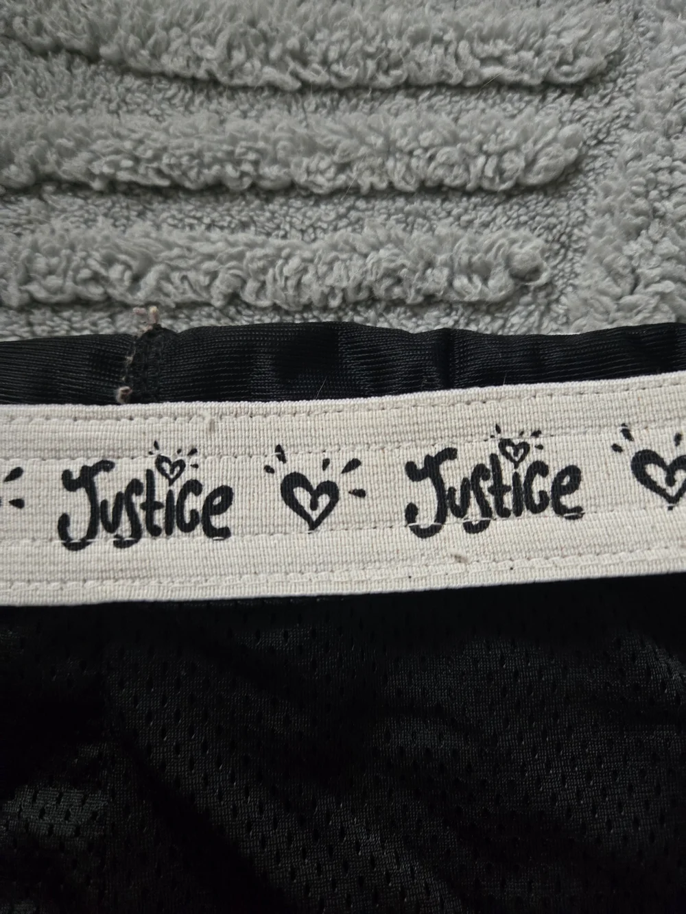 Justice black mesh