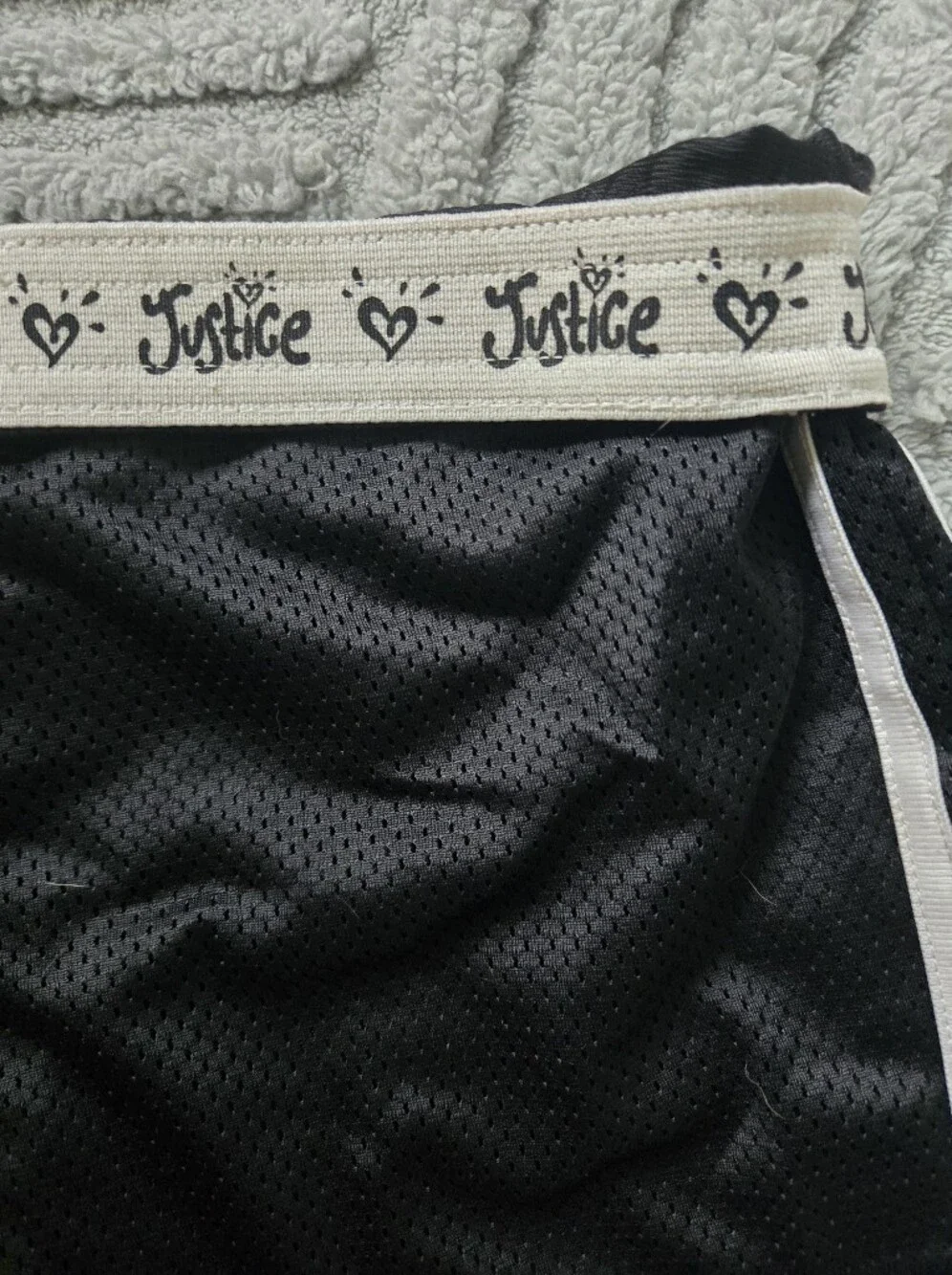 Justice black mesh