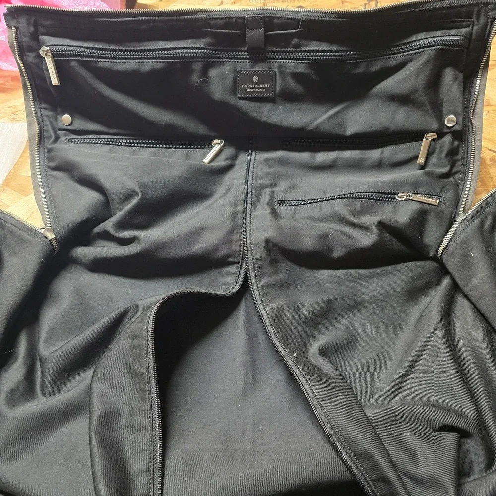 Hook‎ & Albert Grey Waxed Canvas Garment Weekender Bag Travel Carry-On Duffel