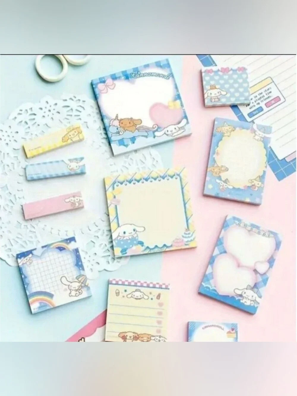 Cinnamoroll Kawaii Sticky Notes Notepad Stationery Set  NEW