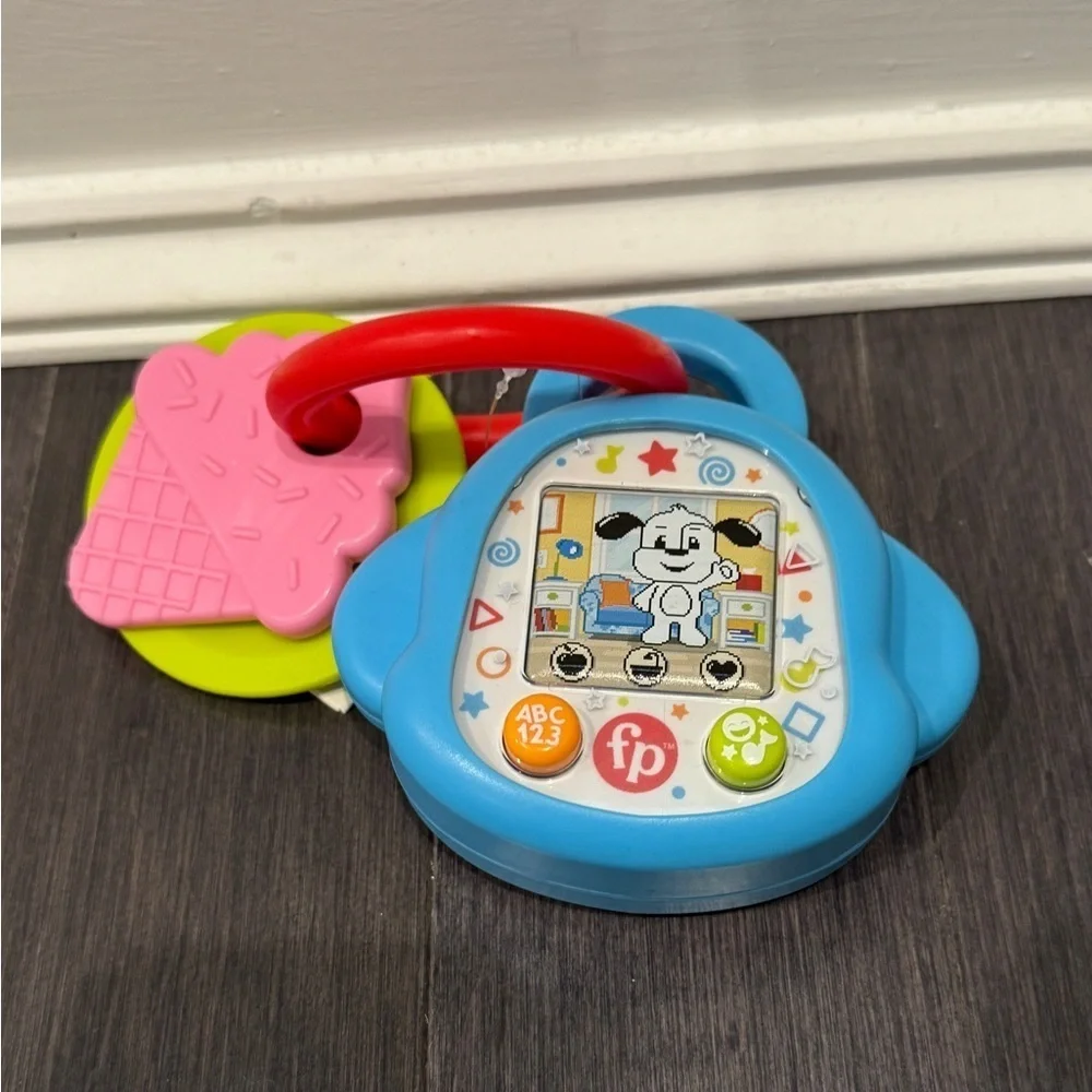 NWT Fisher-Price Blue and Red Puppy Baby Activity Toy with Teethers