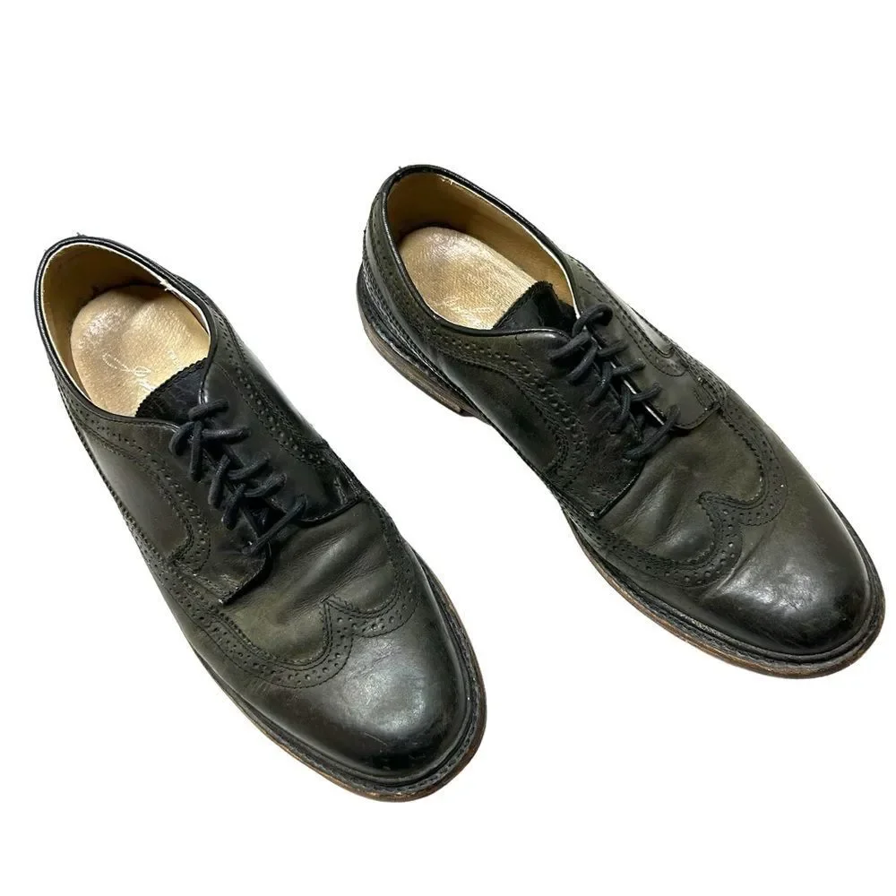 Frye John A. James Wingtip Distressed Black Leather Oxford Dress Shoe Size 8.5 D