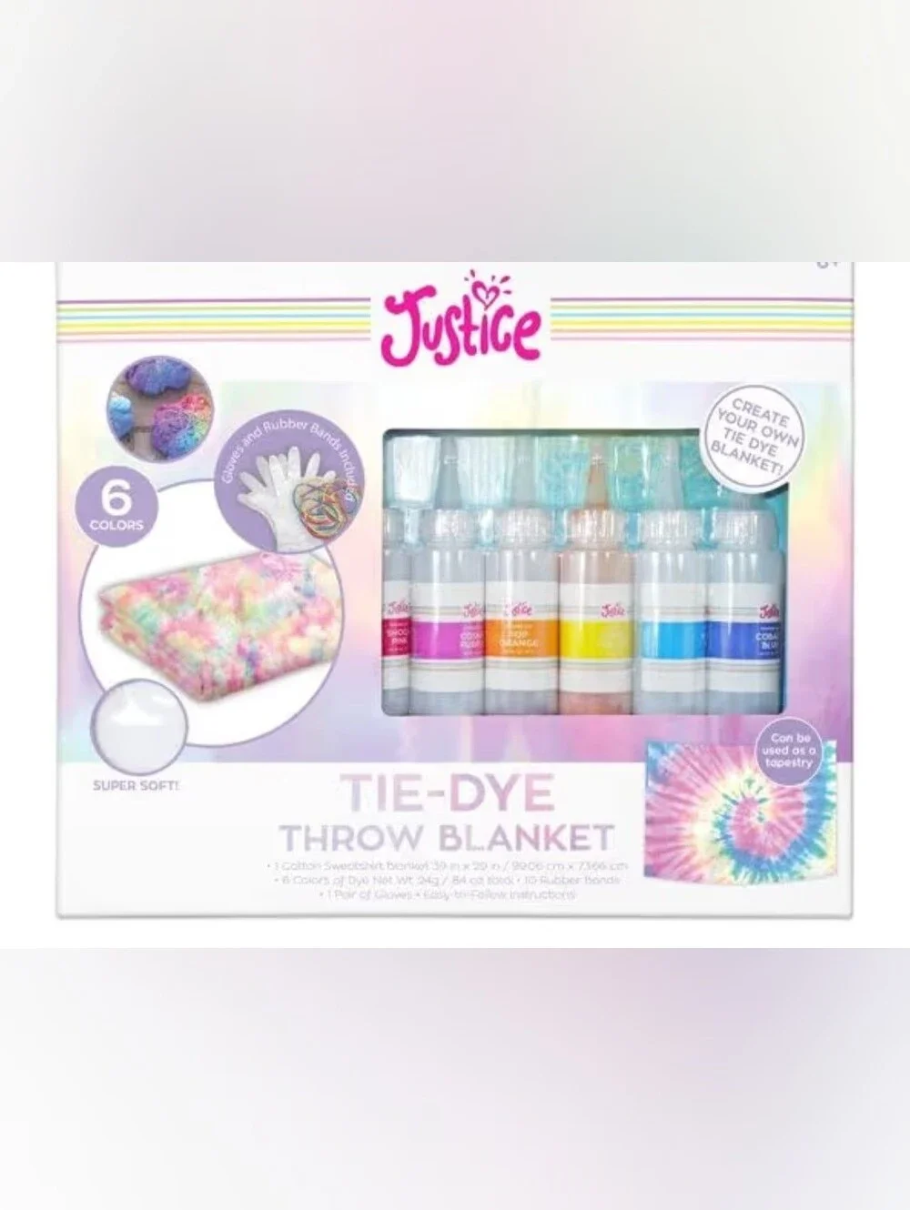 Justice DIY Throw Blanket TIE-DYE KIT