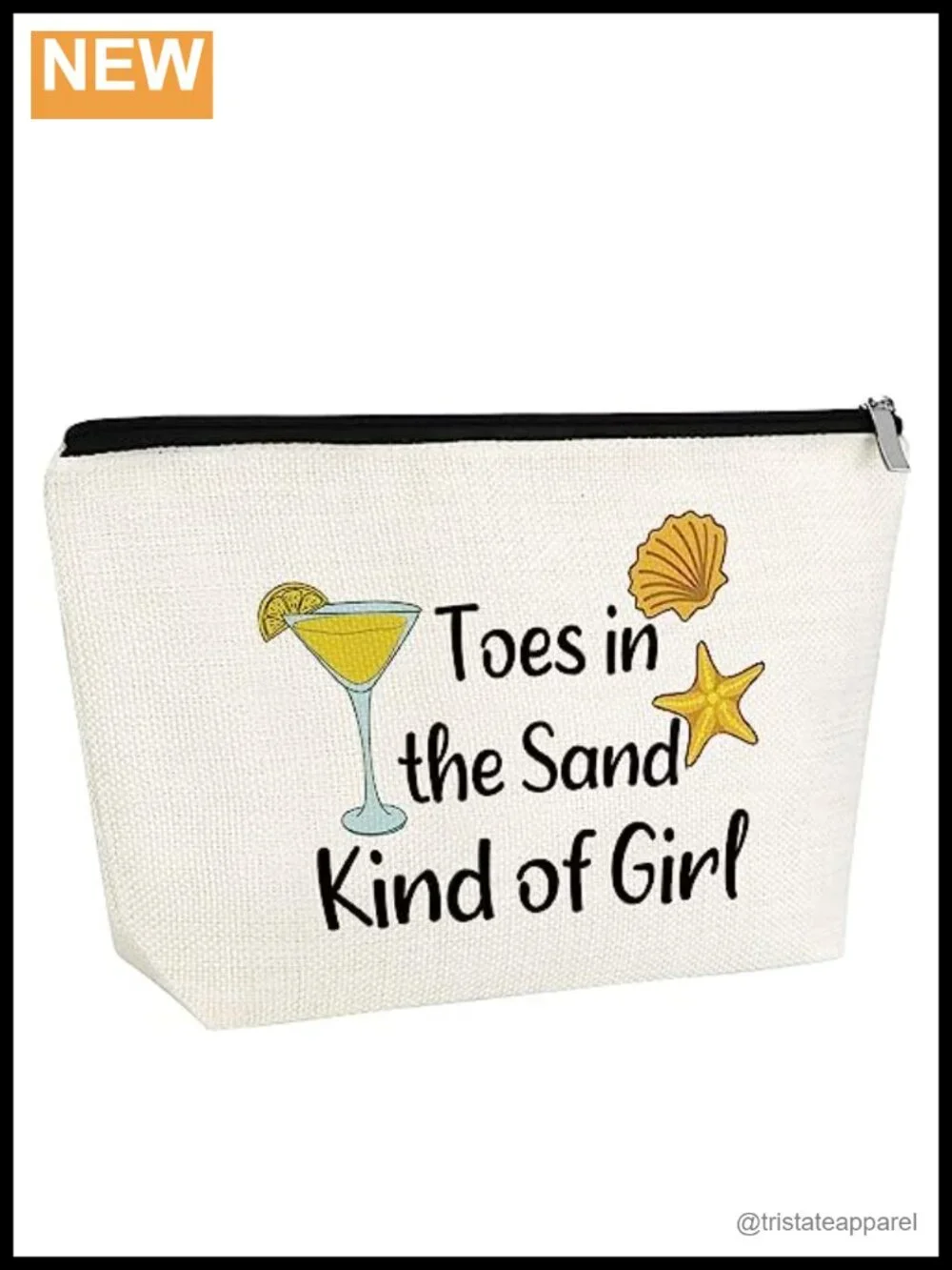 Canvas Cosmetic Bag Travel Makeup Case Beach Gift Women Toes In Sand