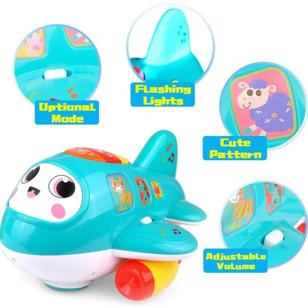 Musical Toy w/ Lights, Electronic Moving Airplane Baby Development Toy
