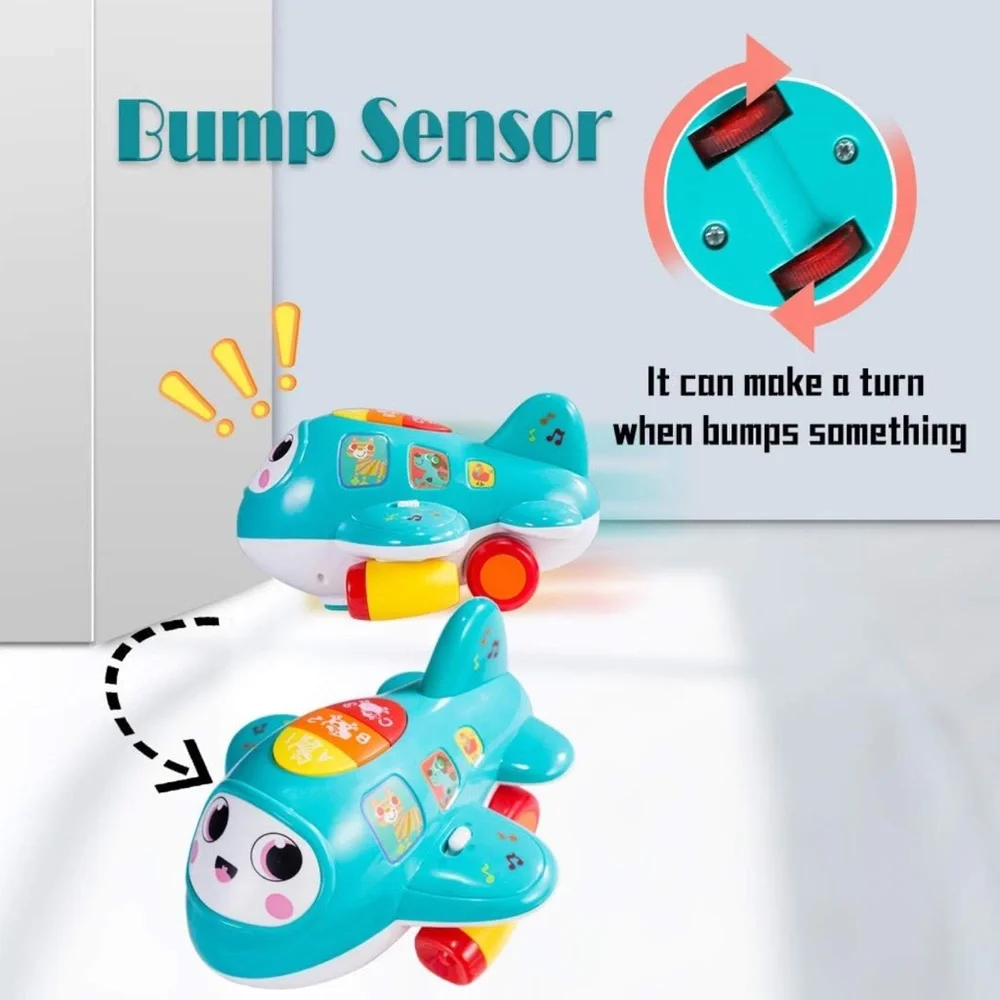 Musical Toy w/ Lights, Electronic Moving Airplane Baby Development Toy