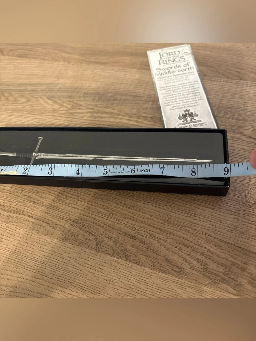 The Lord of the Rings Miniature Sword Letter Opener - Silver NOBLE COLLECTION